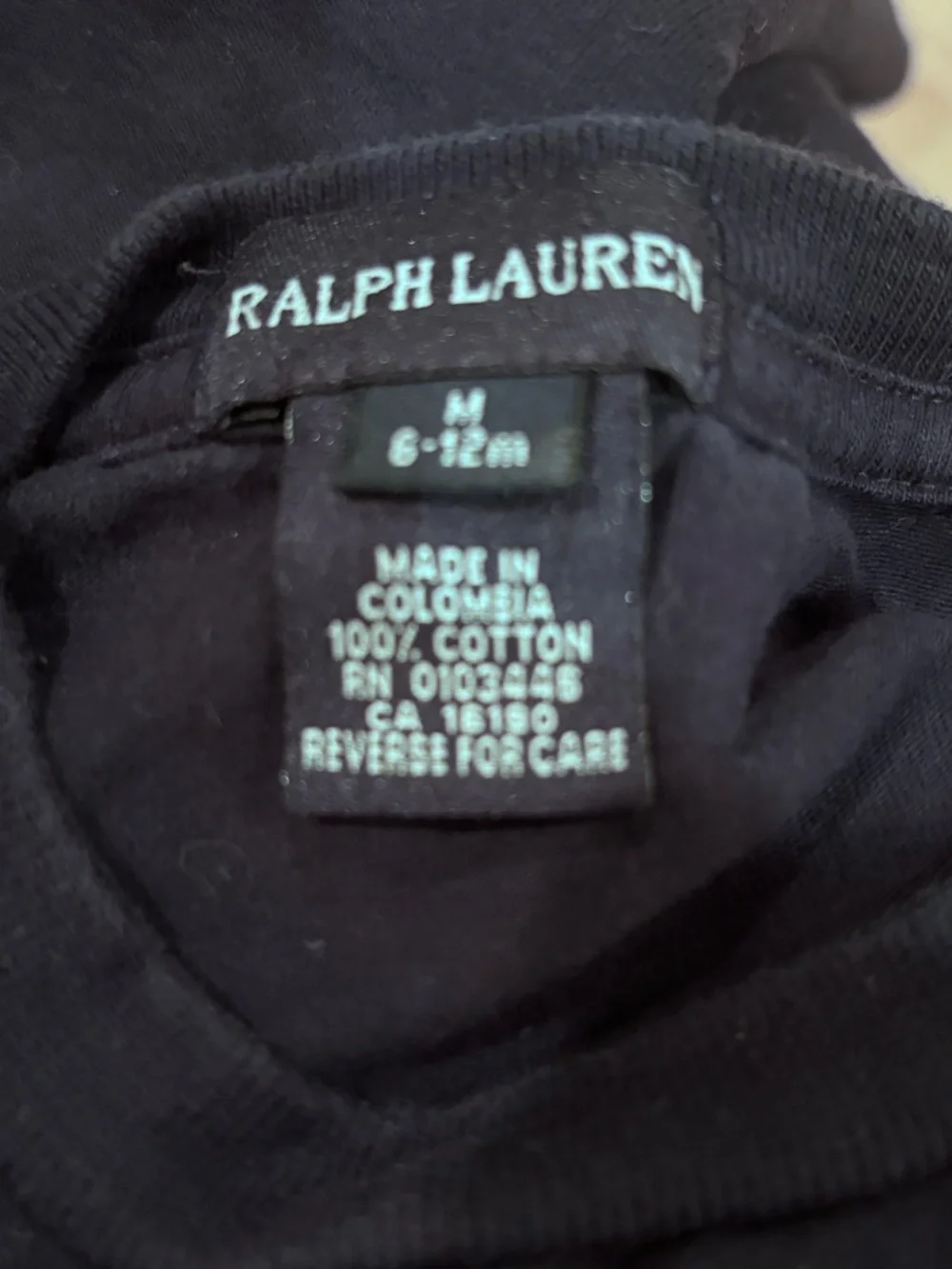 Ralph Lauren Vintage Navy Baby Romper with Polo Bear Graphic